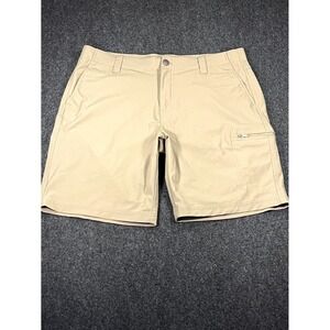 ZeroXposur Performance Shorts Mens 38 Beige Stretch Mid Rise Casual Beach Golf
